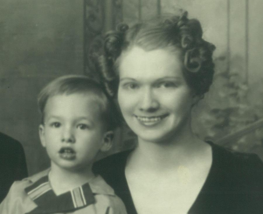 Larry with his mother Hilda, April 1937